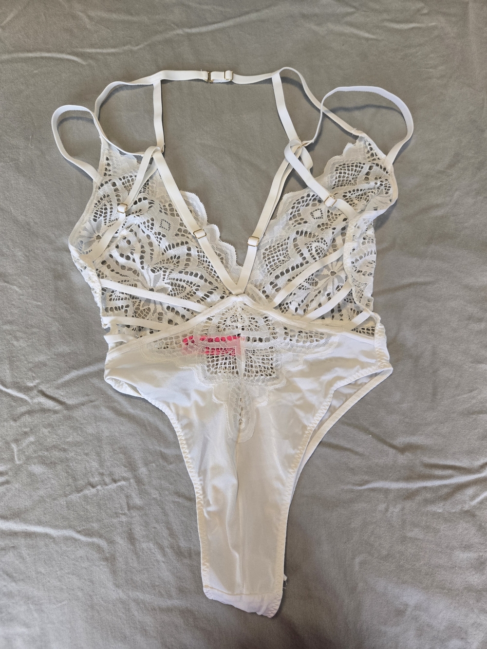 La SENZA White Lace Plunge Teddy Bodysuit XS - Picture 2 of 11
